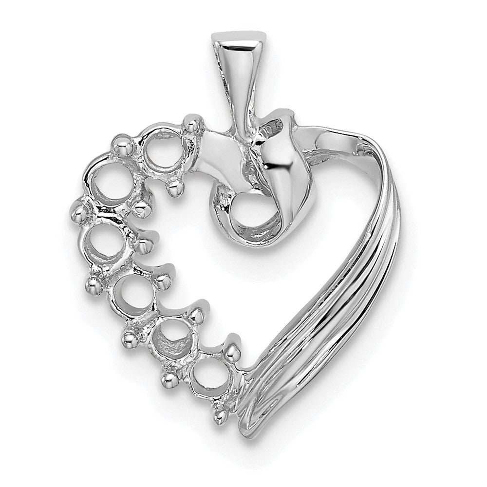 14k White Gold 6 Synthetic Stone Family Pendant