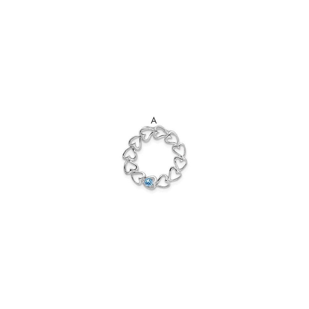 14k White Gold 1 Synthetic Stone Family Pendant