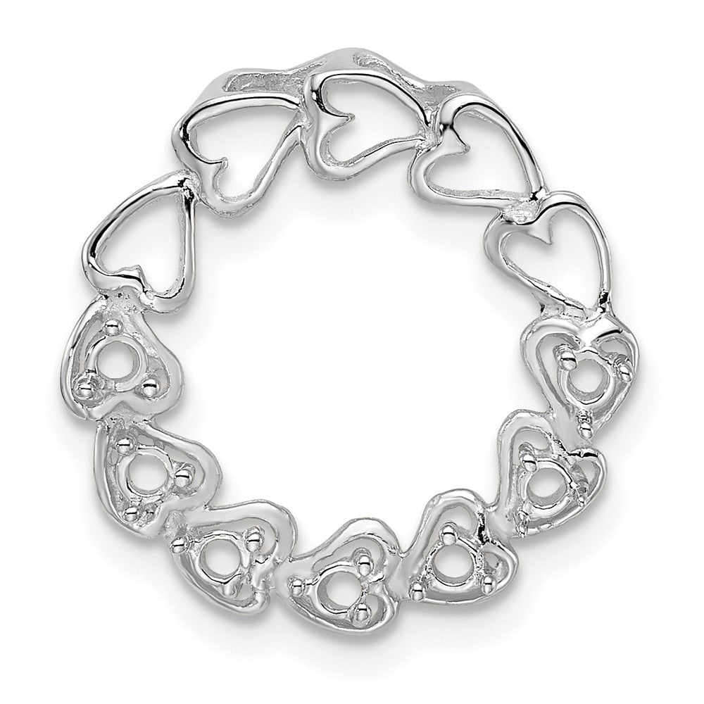 14k White Gold 7 Genuine Stone Family Pendant