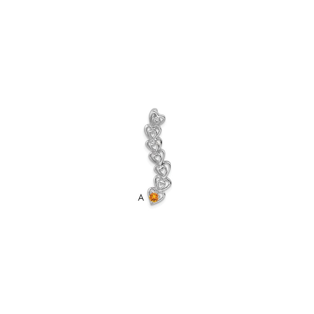 14k White Gold 1 Synthetic Stone Family Pendant