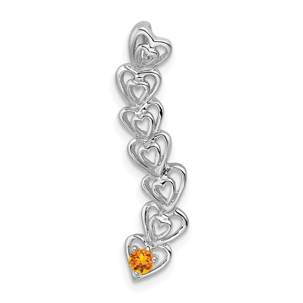 14k White Gold 1 Synthetic Stone Family Pendant