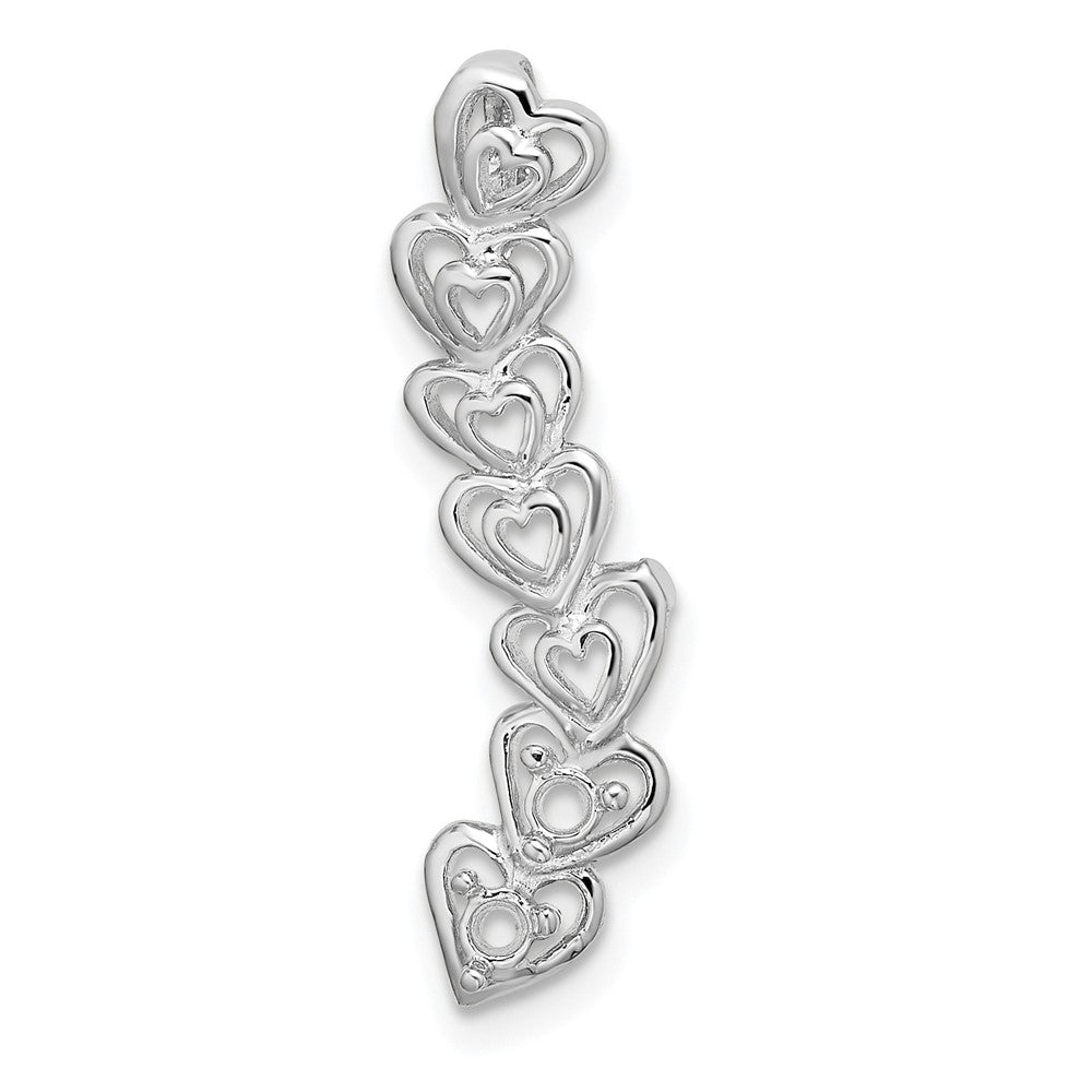 14k White Gold 2 Synthetic Stone Family Pendant