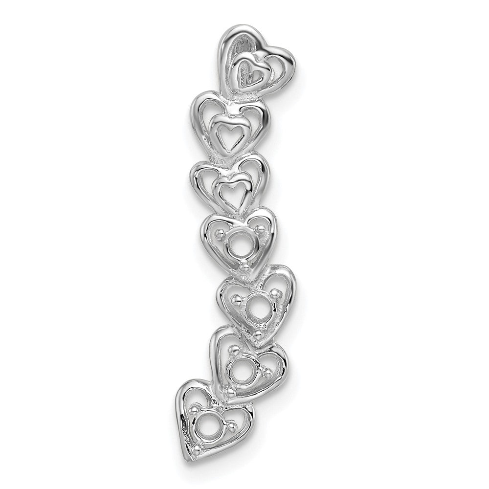 14k White Gold 4 Synthetic Stone Family Pendant
