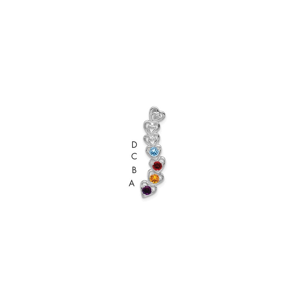 14k White Gold 4 Synthetic Stone Family Pendant