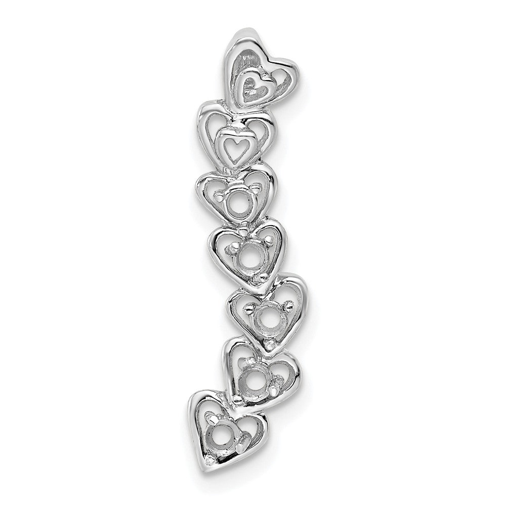 14k White Gold 5 Synthetic Stone Family Pendant