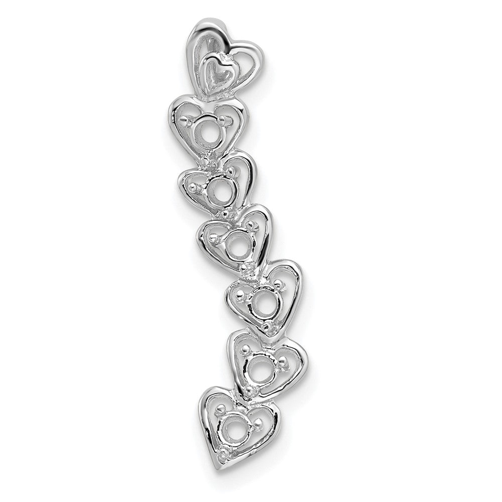 14k White Gold 6 Genuine Stone Family Pendant