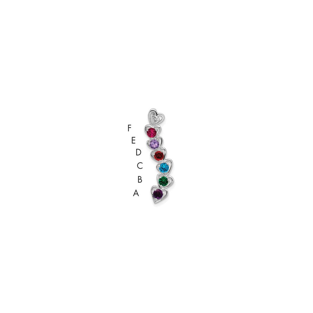 14k White Gold 6 Synthetic Stone Family Pendant