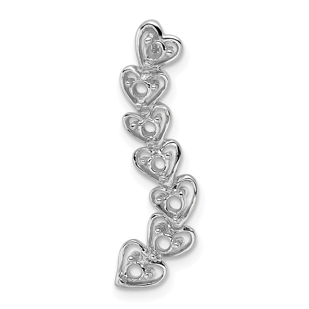 14k White Gold 7 Synthetic Stone Family Pendant