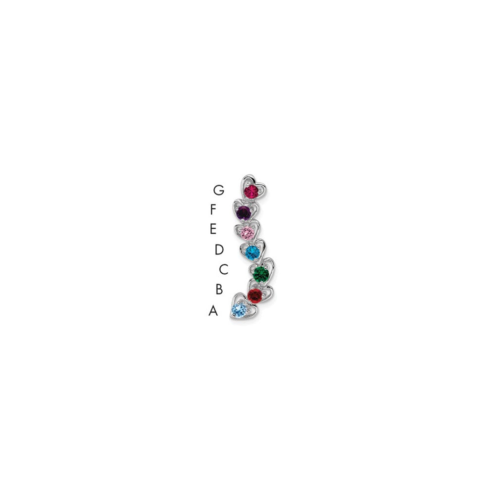 14k White Gold 7 Synthetic Stone Family Pendant