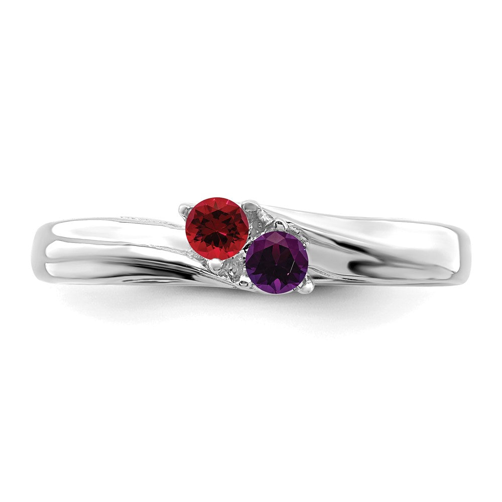 Sterling Silver Rhodium-plated Family Jewelry Ring