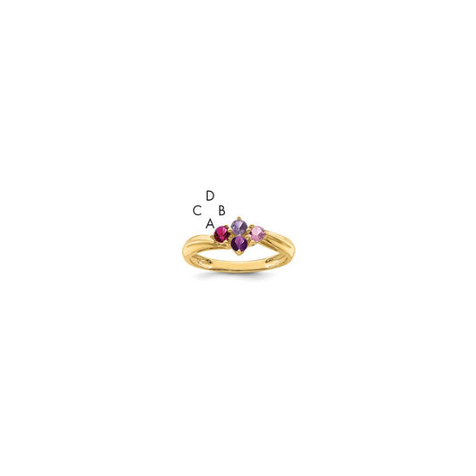 14k Genuine 4 Stone Mother's Ring