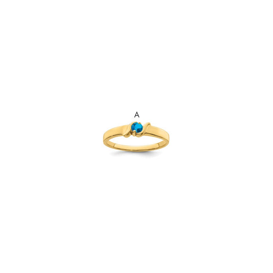 14k Genuine 1 Stone Mother's Ring