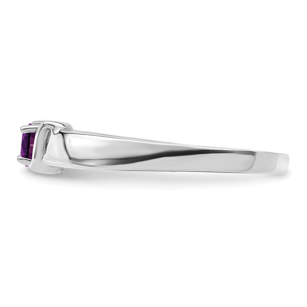 Sterling Silver Rhodium-plated Synthetic 1 Stone Mother's Ring