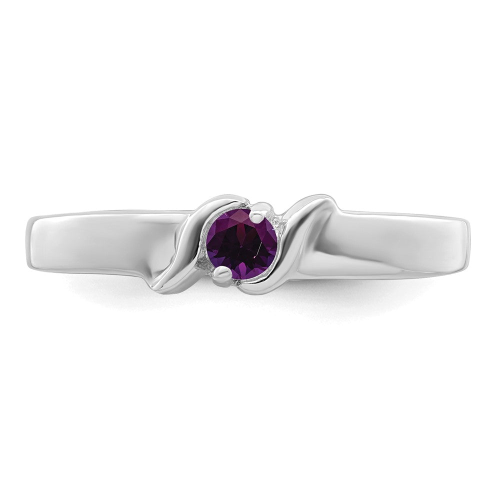 14k White Gold Synthetic Family Jewelry Ring