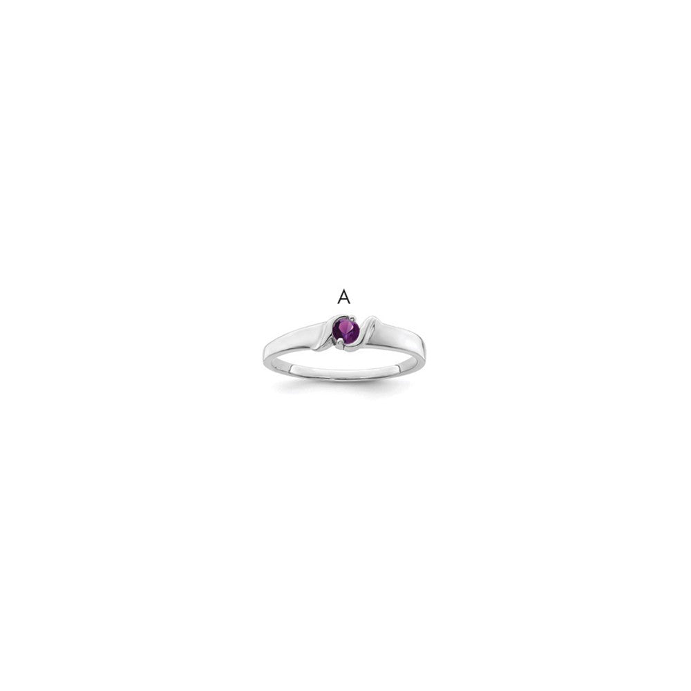14k White Gold Synthetic Family Jewelry Ring