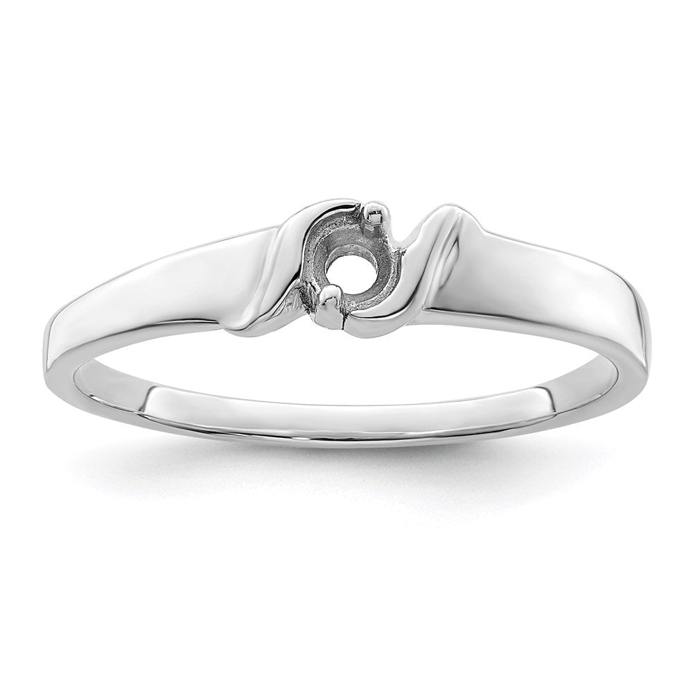 14k White Gold Genuine 1 Stone Mother's Ring
