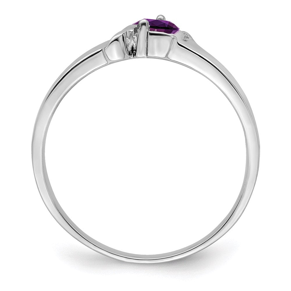 14k White Gold Genuine 1 Stone Mother's Ring