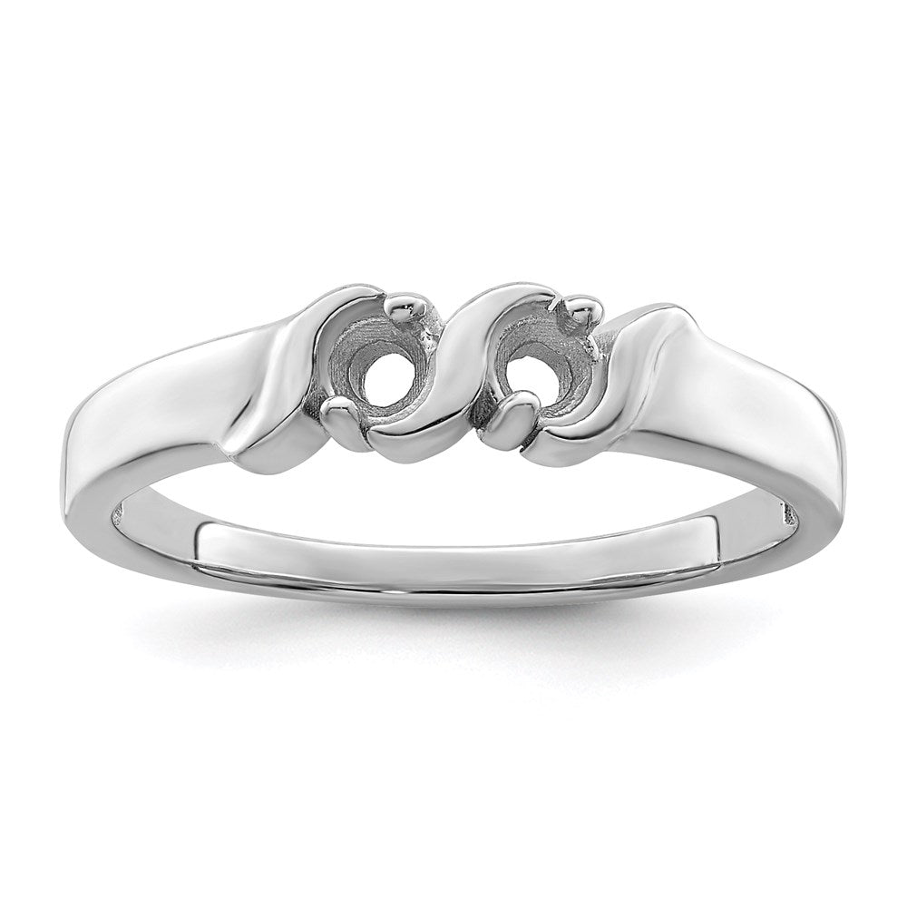 Sterling Silver Rhodium-plated Synthetic 2 Stone Mother's Ring