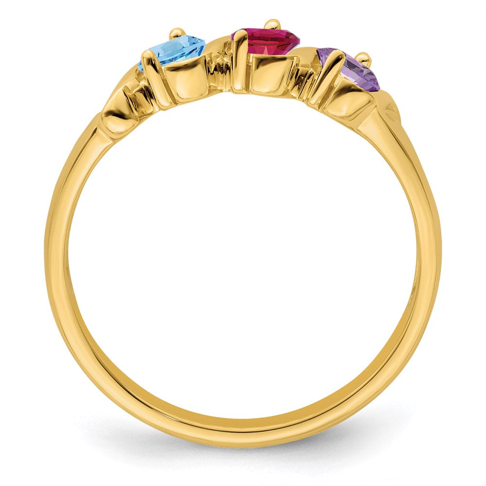 14k Synthetic Family Jewelry Ring