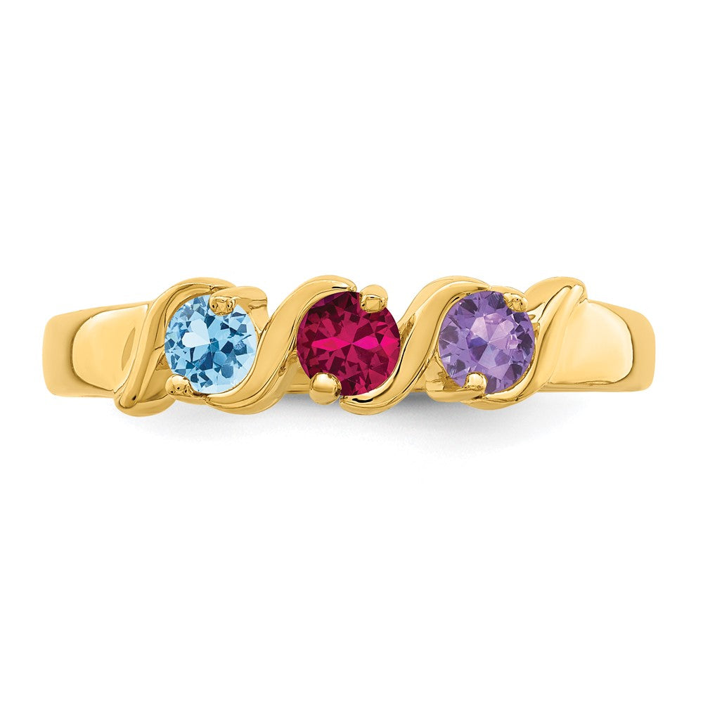 14k Synthetic Family Jewelry Ring