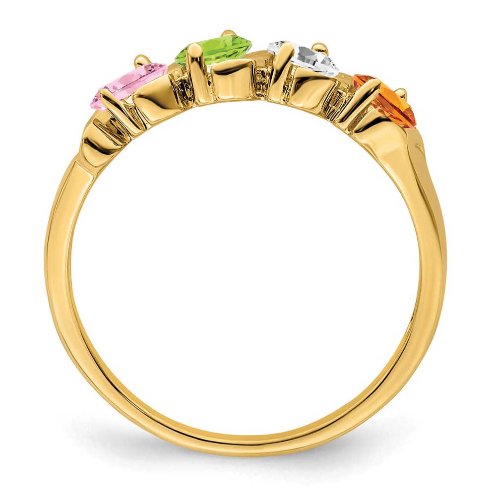 14k Synthetic Family Jewelry Ring