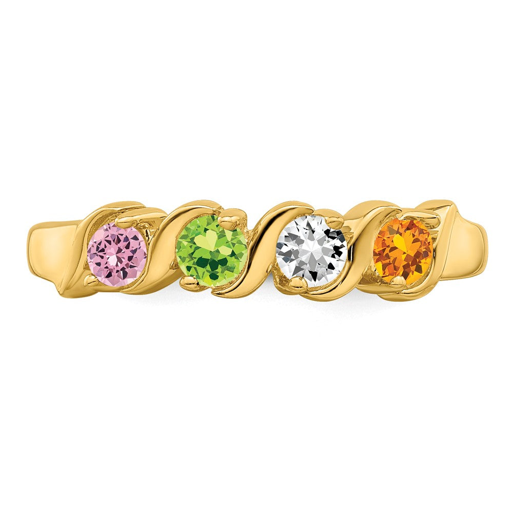 14k Synthetic Family Jewelry Ring