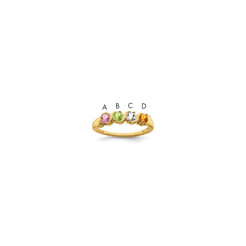 14k Genuine 4 Stone Mother's Ring