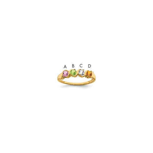 14k Genuine 4 Stone Mother's Ring