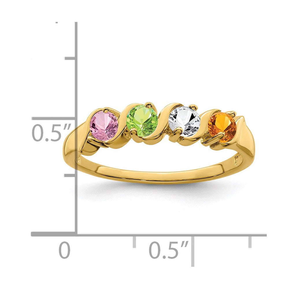14k Synthetic Family Jewelry Ring