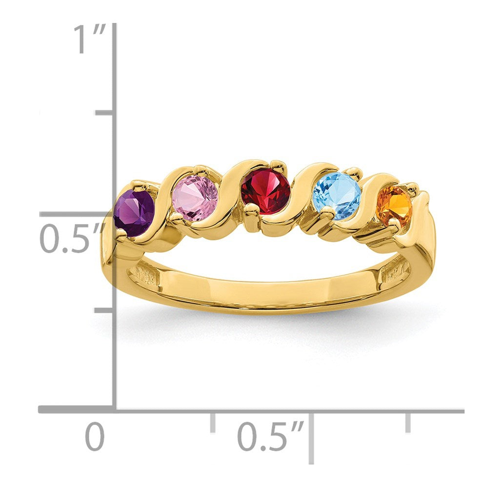 14k Genuine 5 Stone Mother's Ring