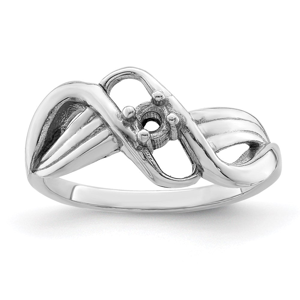 Sterling Silver Rhodium-plated Synthetic 1 Stone Mother's Ring