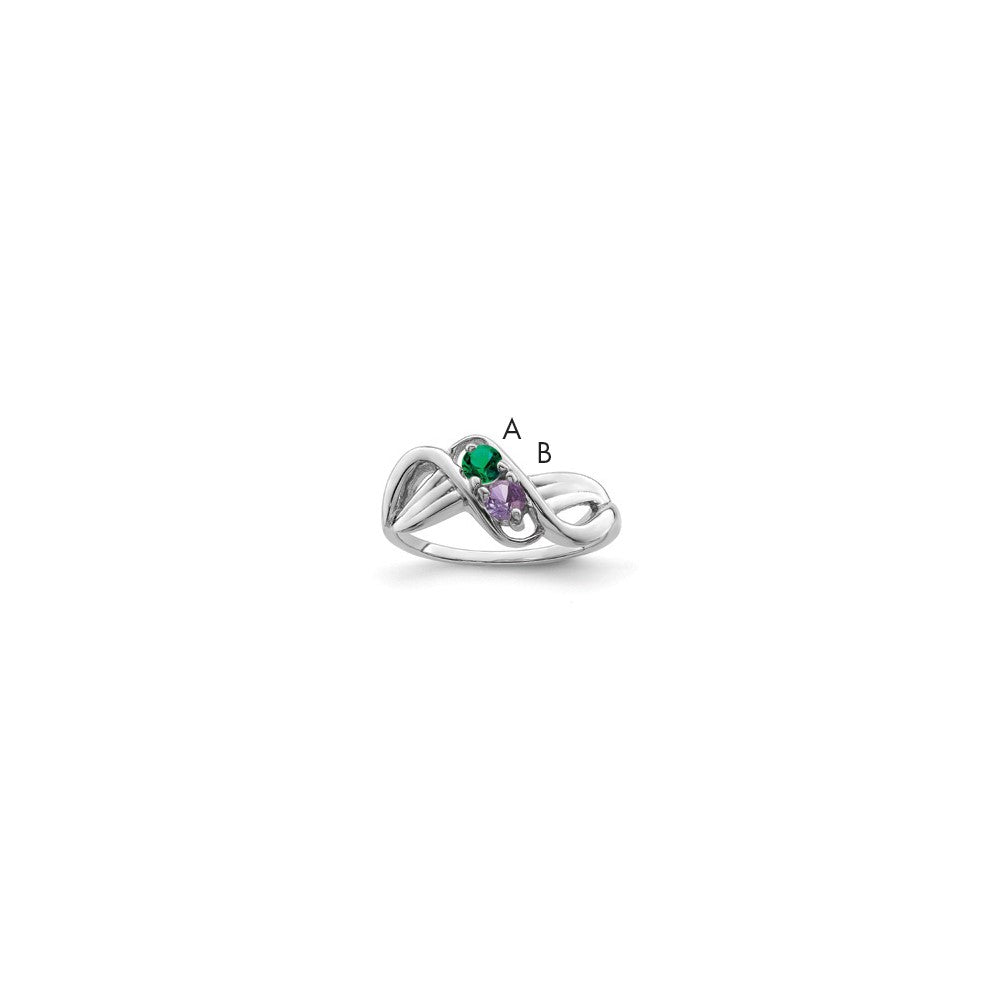 14k White Gold Family Jewelry Ring