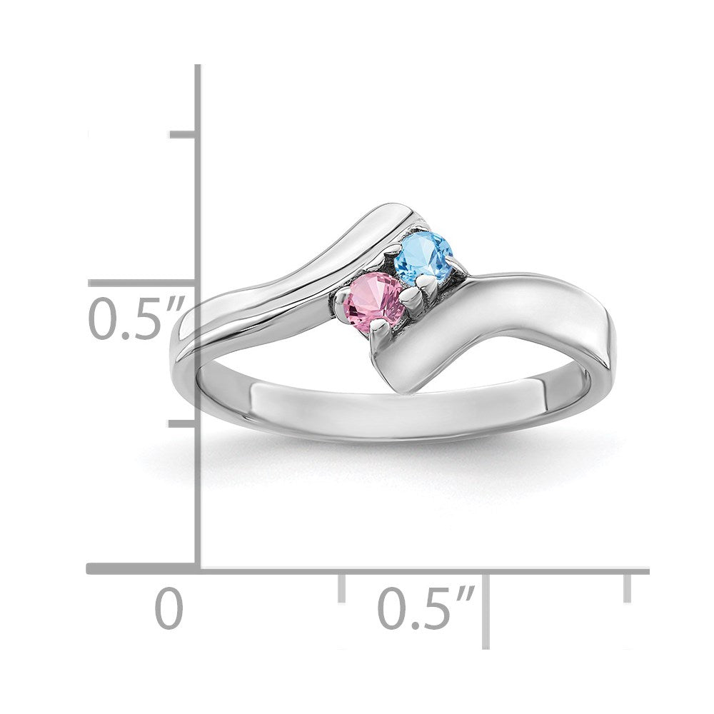 Sterling Silver Rhodium-plated Family Jewelry Ring