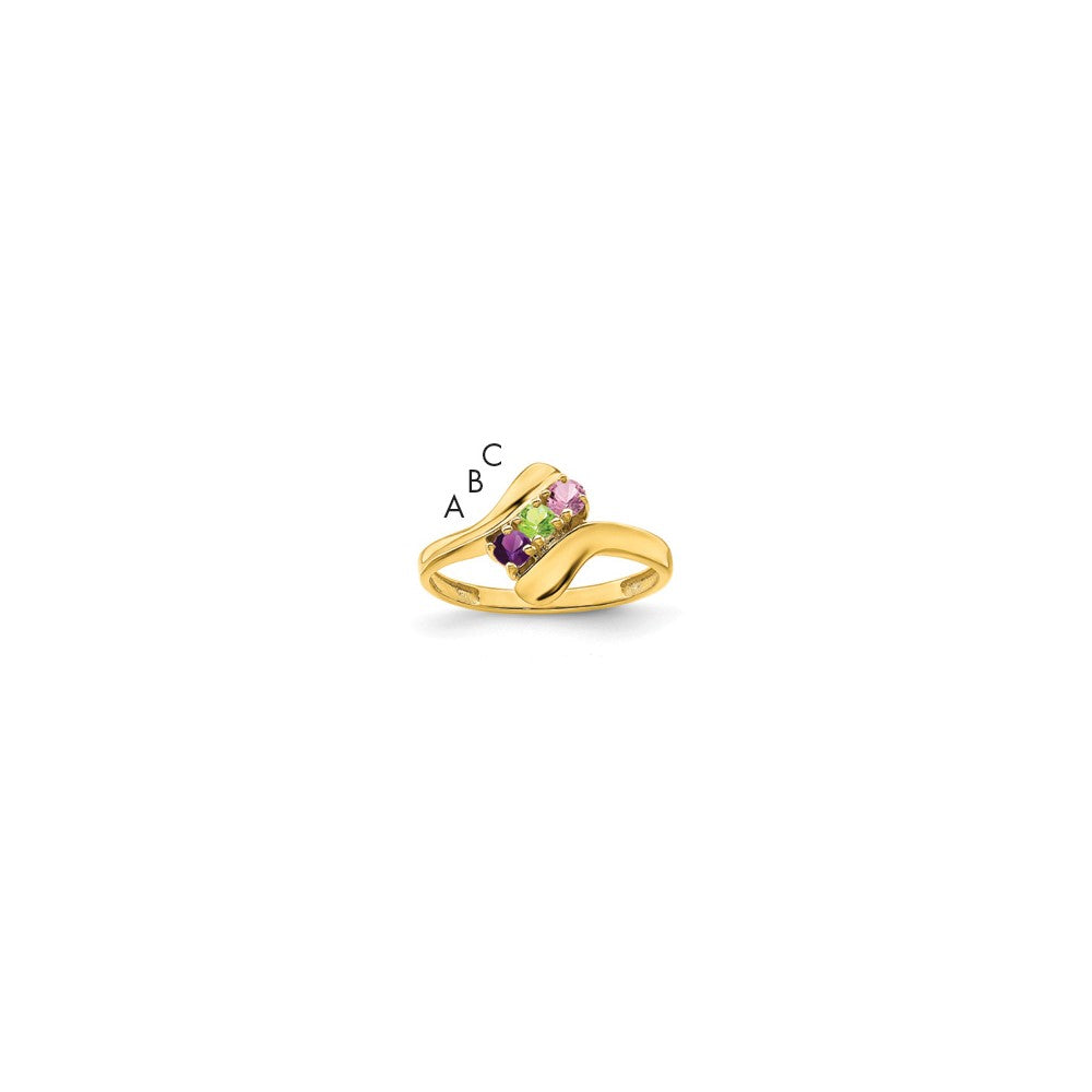 14k Synthetic Family Jewelry Ring