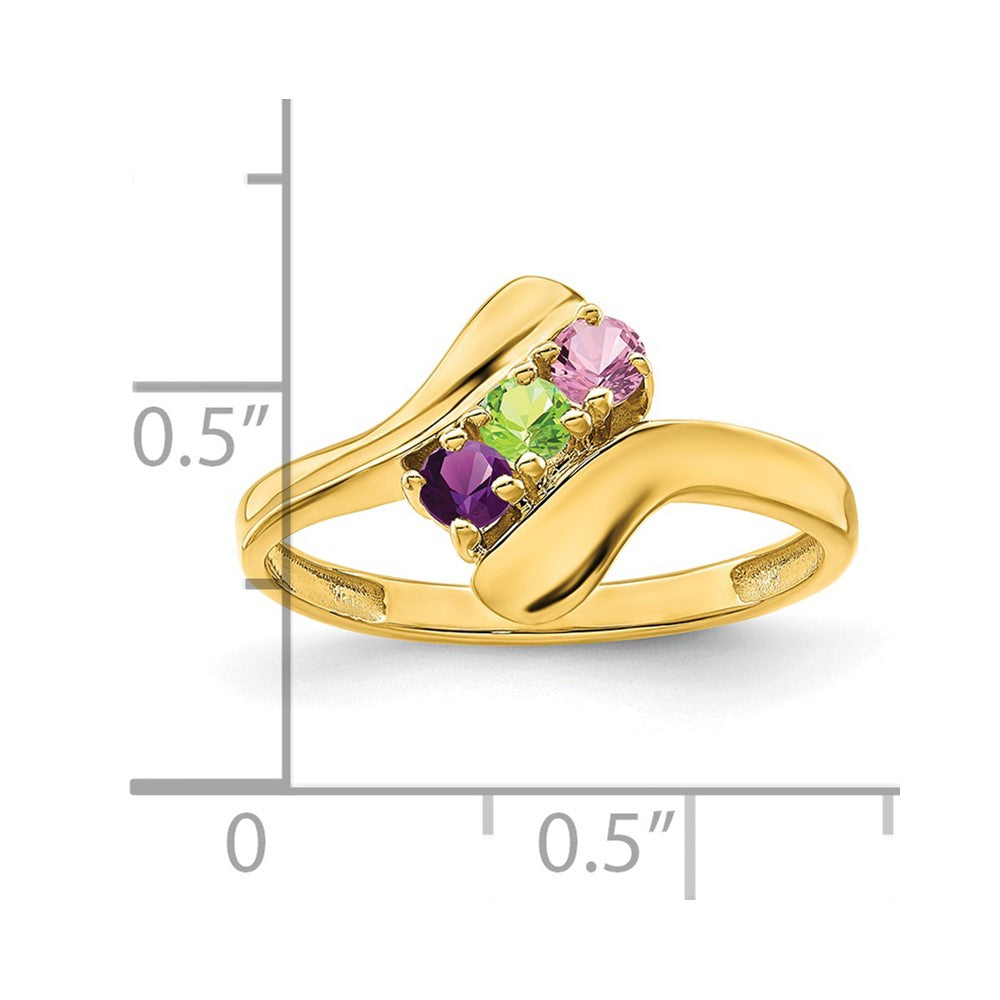 14k Synthetic Family Jewelry Ring