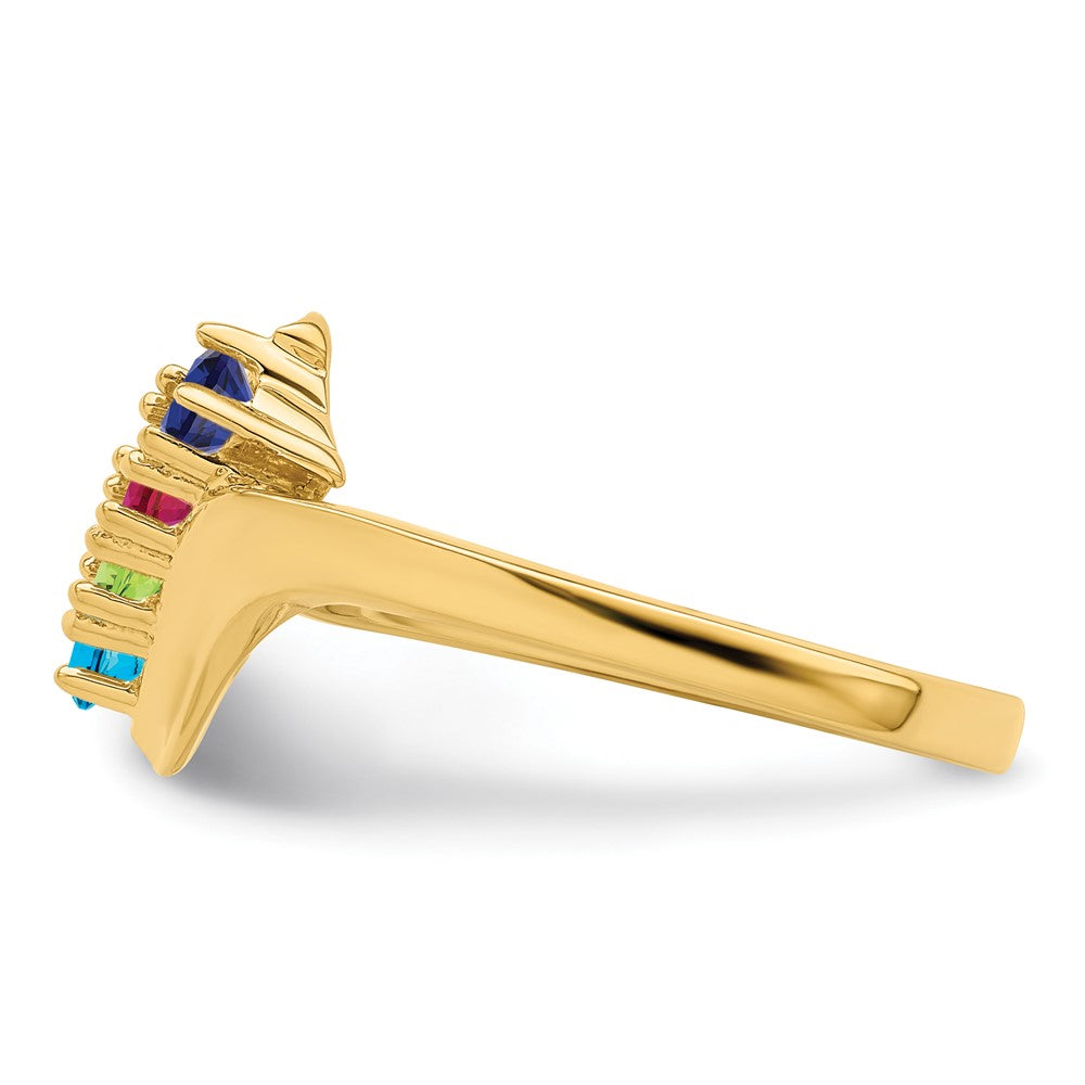 14k Synthetic Family Jewelry Ring