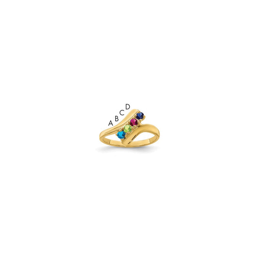 14k Genuine 4 Stone Mother's Ring