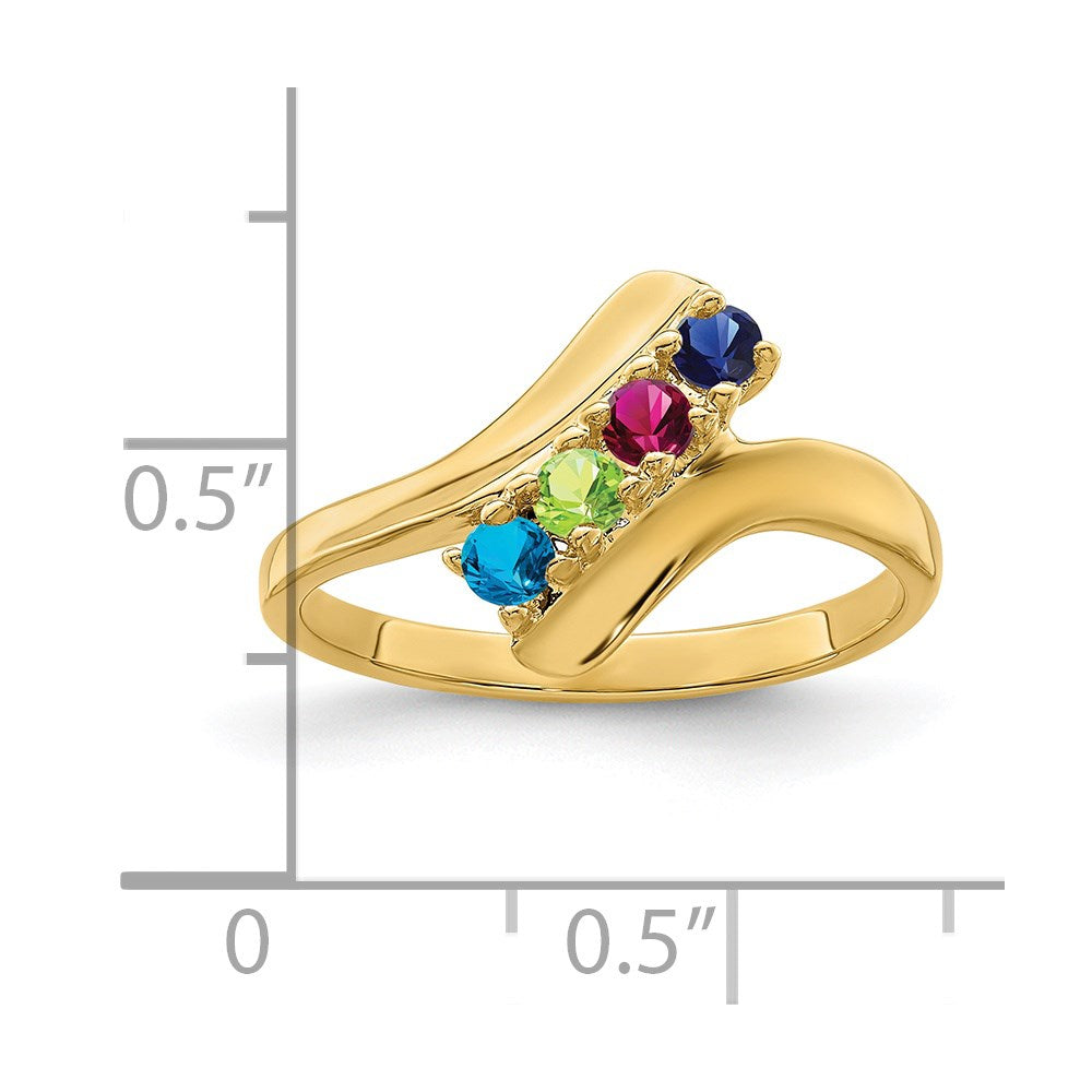 14k Synthetic Family Jewelry Ring
