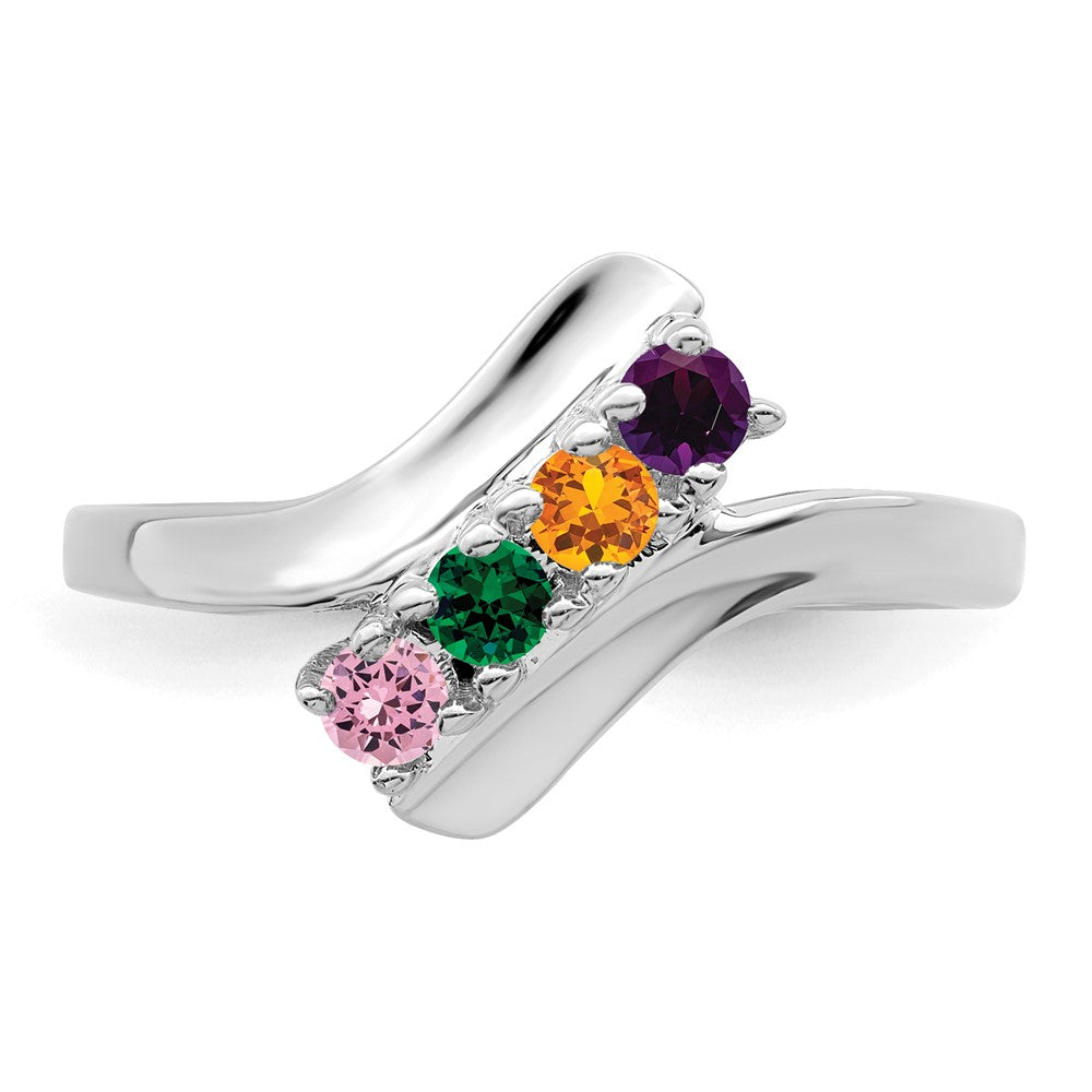 14k White Gold Family Jewelry Ring