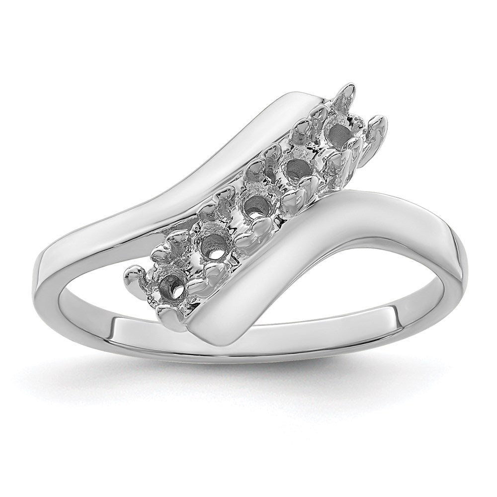 Sterling Silver Rhodium-plated Synthetic 5 Stone Mother's Ring