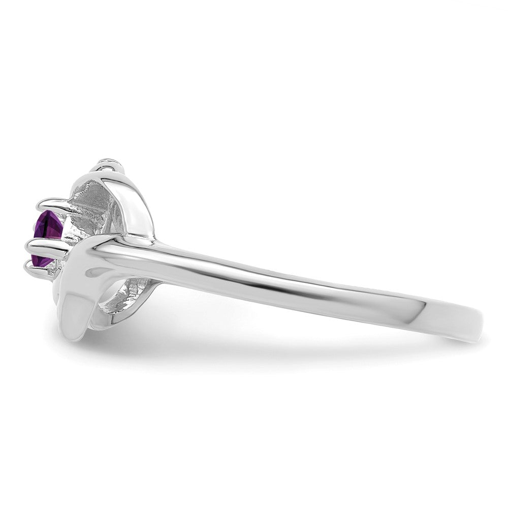 Sterling Silver Rhodium-plated Genuine Stone Family Jewelry Ring