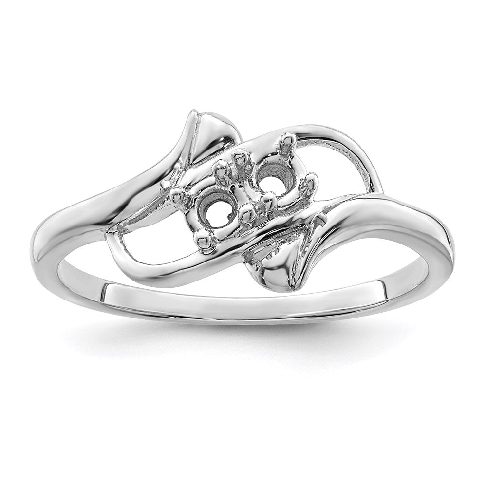 Sterling Silver Rhodium-plated Synthetic 2 Stone Mother's Ring