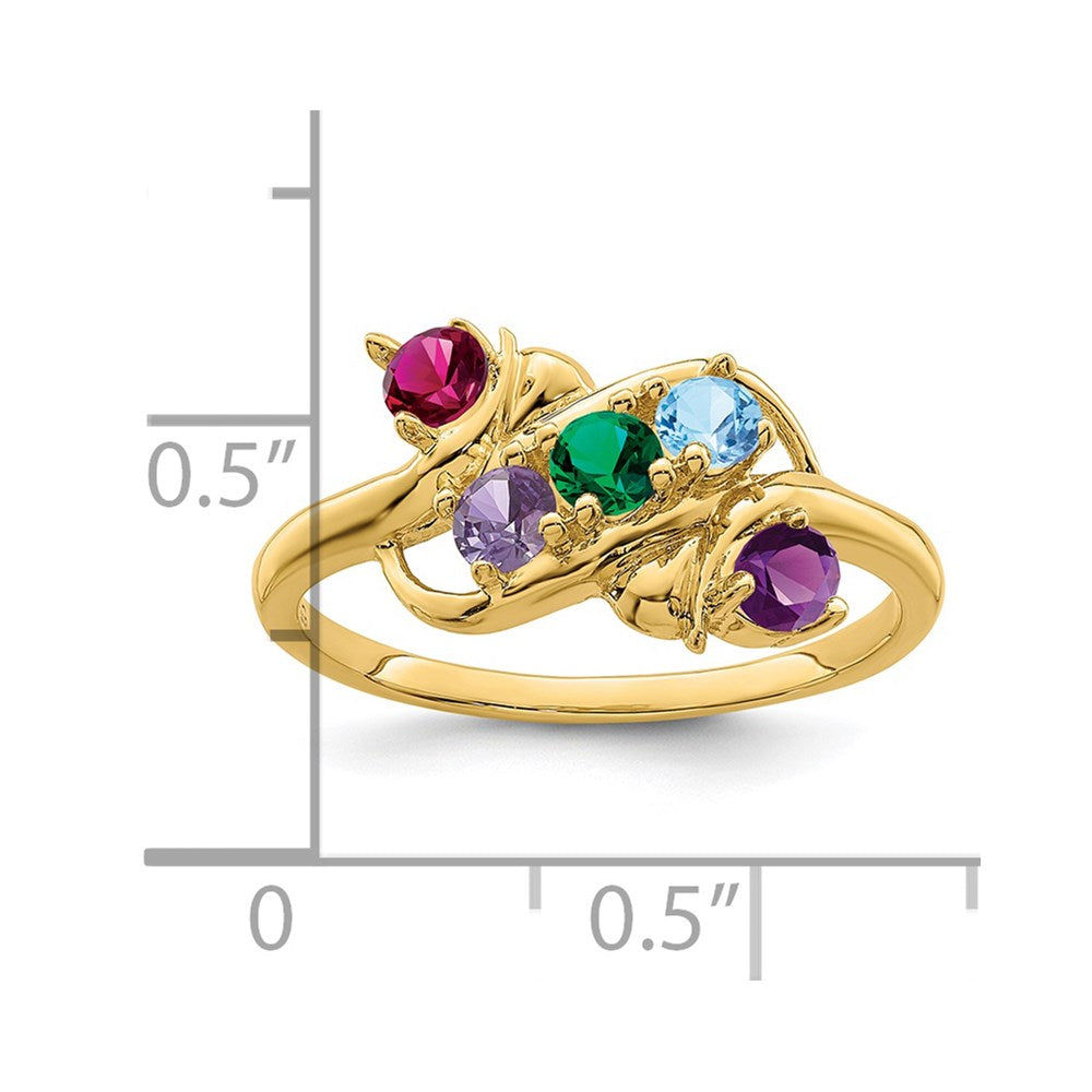 14k Synthetic Family Jewelry Ring
