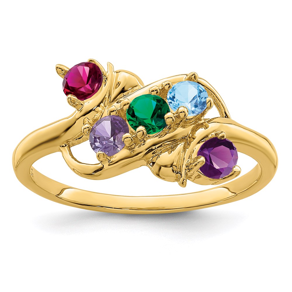 14k Synthetic Family Jewelry Ring