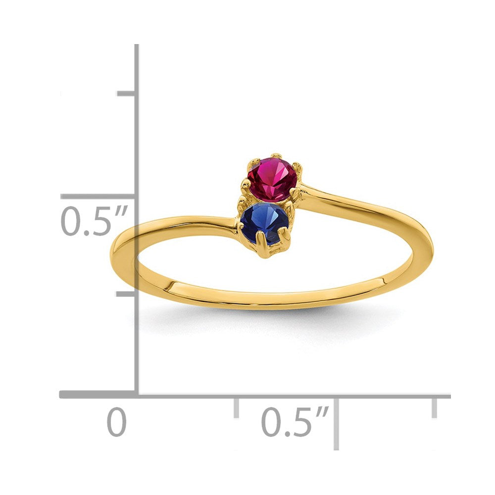 14k Synthetic Family Jewelry Ring