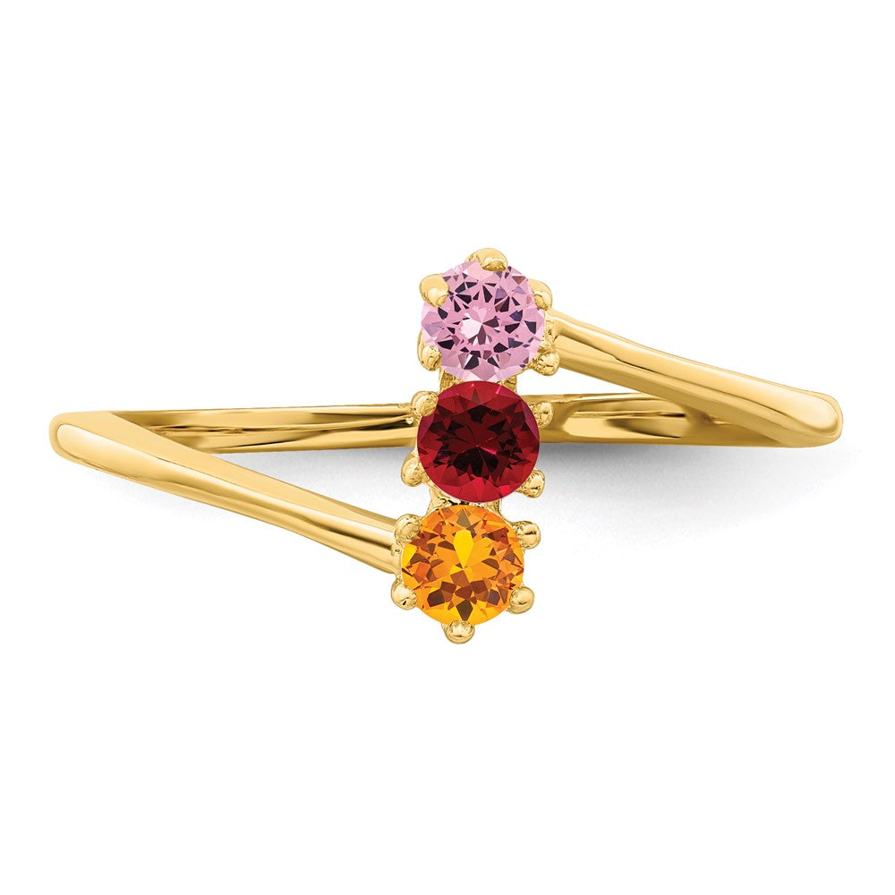 14k Synthetic Family Jewelry Ring