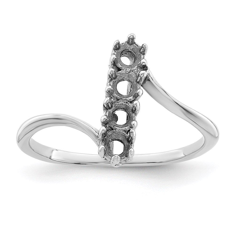 14k White Gold Synthetic Family Jewelry Ring