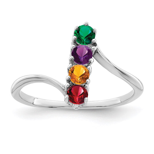 14k White Gold Family Jewelry Ring