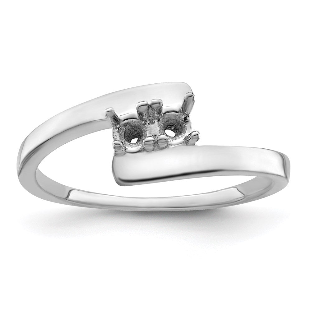 Sterling Silver Rhodium-plated Synthetic 2 Stone Mother's Ring