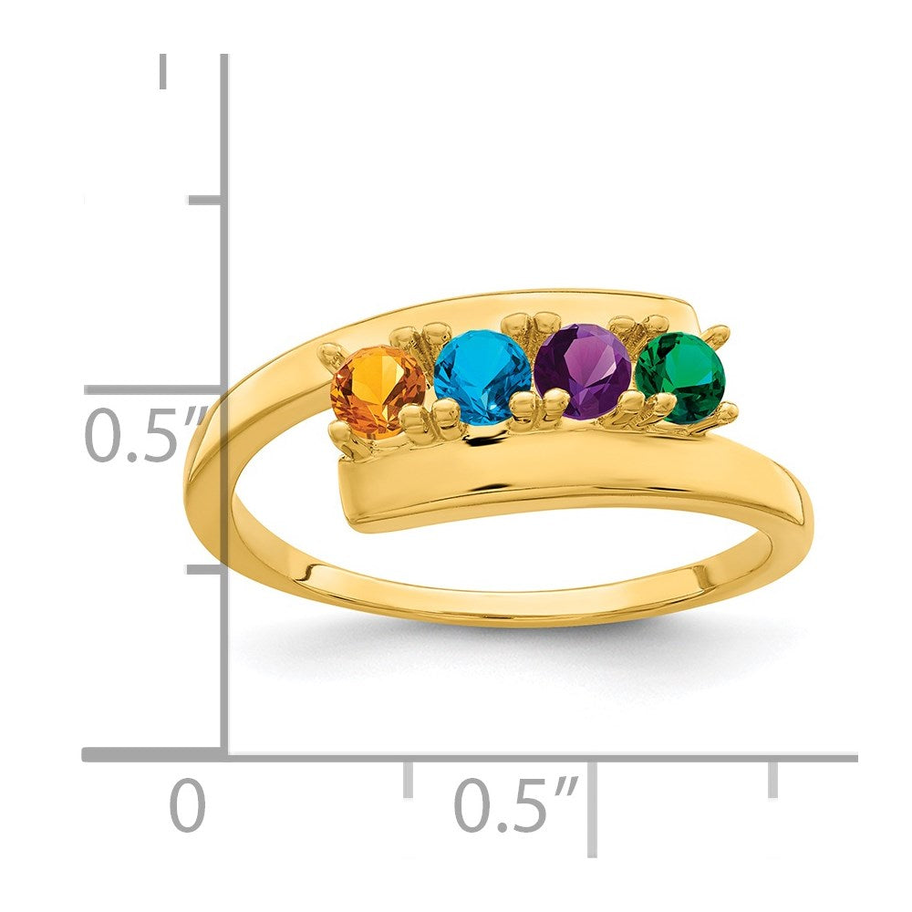 14k Genuine 4 Stone Mother's Ring